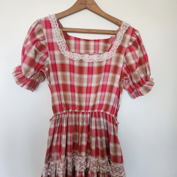 Vintage Rodeo Plaid Western Dress Small - Picture 6 of 9